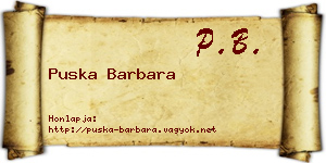 Puska Barbara névjegykártya